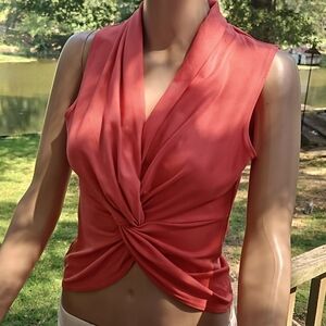Express Twizted Knot Pink CropTop